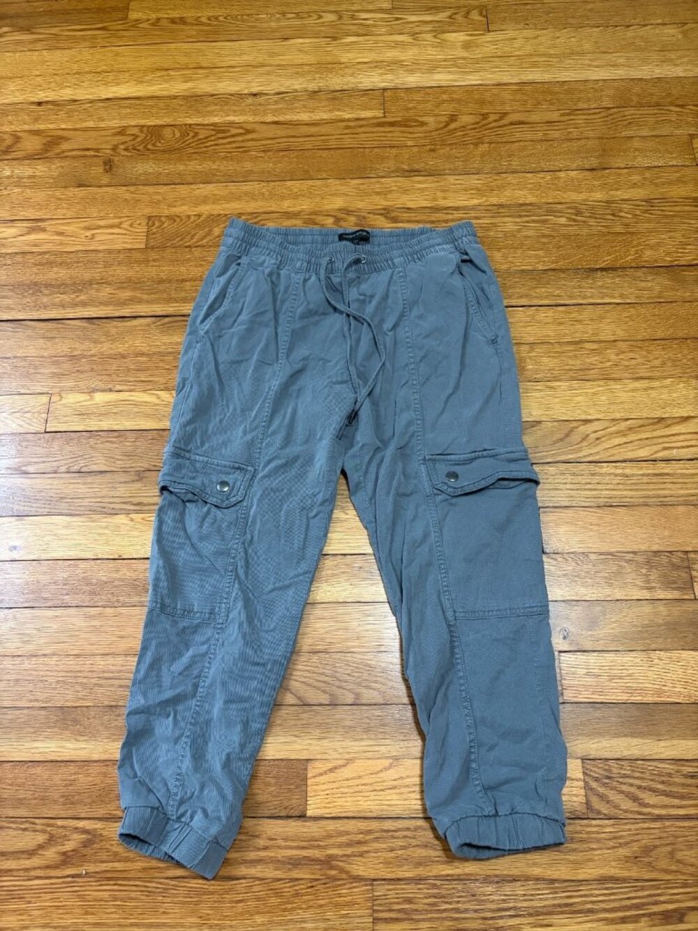 Banana Republic Womens Cargo Crop Joggers Sz PS Small Petite Gray Lyocell Rayon